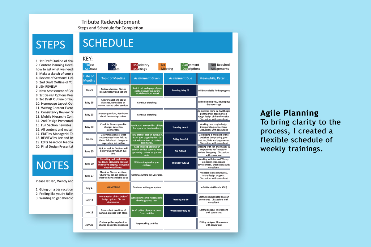 Agile Planning for the Redesign