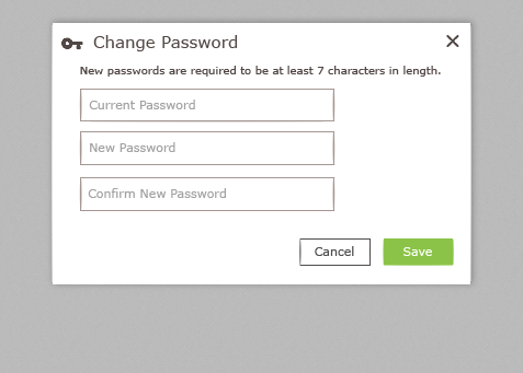 Optym HaulPLAN, Change Password Form, 2015